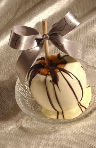 Belgian chocolate dunked caramel apple