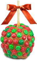 Christmas M&M Caramel Apple