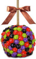 Halloween M&M Caramel Apple
