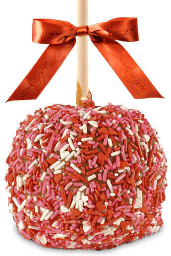 Gourmet Caramel Apple with Valentine's Sprinkles
