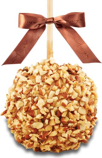 Freshly Chopped Almond Pieces Caramel Apple