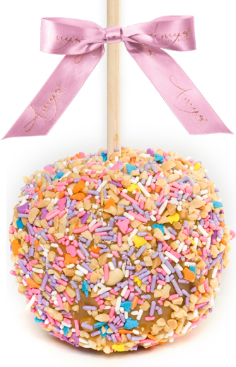 Gourmet Easter Caramel Apple W/Sprinkles & Pea