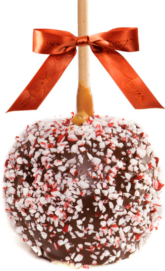 Holiday Dark Dunked Caramel Apple w/Candy Cane Fla